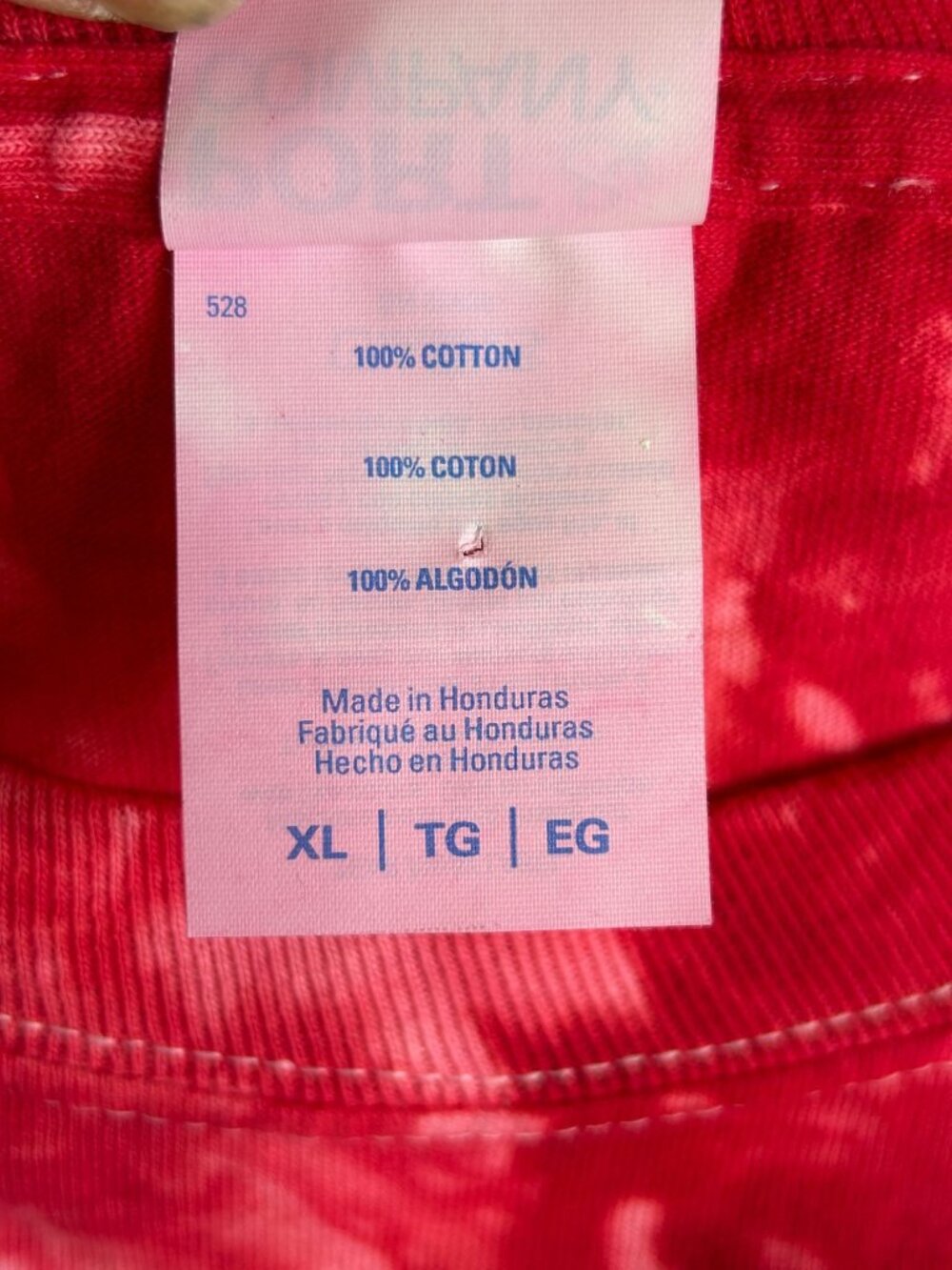 Men's Twizzlers Tie Dye Crewneck Short Sleeve Tee in Red / Pink - Sz XL - Picture 5 of 6